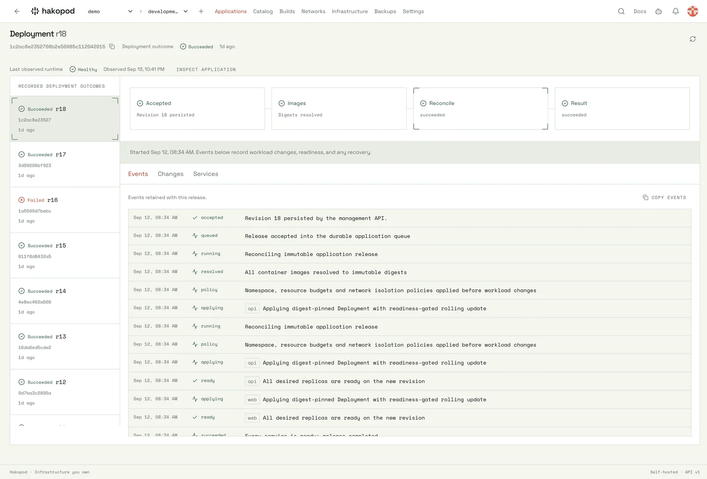 Hakopod deploy dashboard from the shop local demo